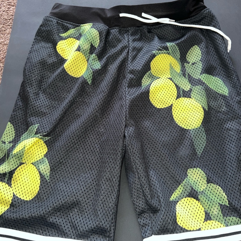 LRG Black Shorts with Lemon Design